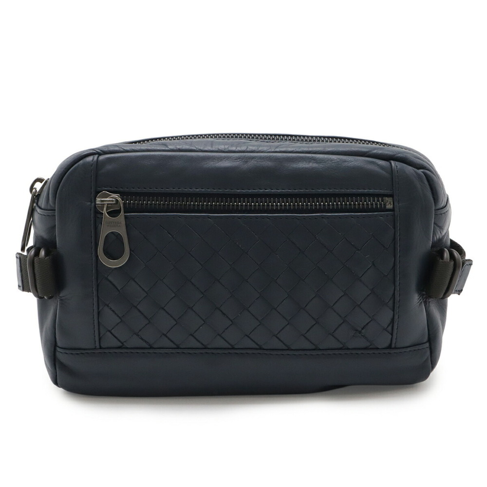 BOTTEGA VENETA Blue Leather Intrecciato Hobo Bag